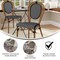 Flash Furniture Lourdes Thonet French Bistro Stacking Chair, Black and White PE Rattan and Bamboo Print Alum Frame SDA-AD642002S-BKWH-NAT-GG - alternate 8